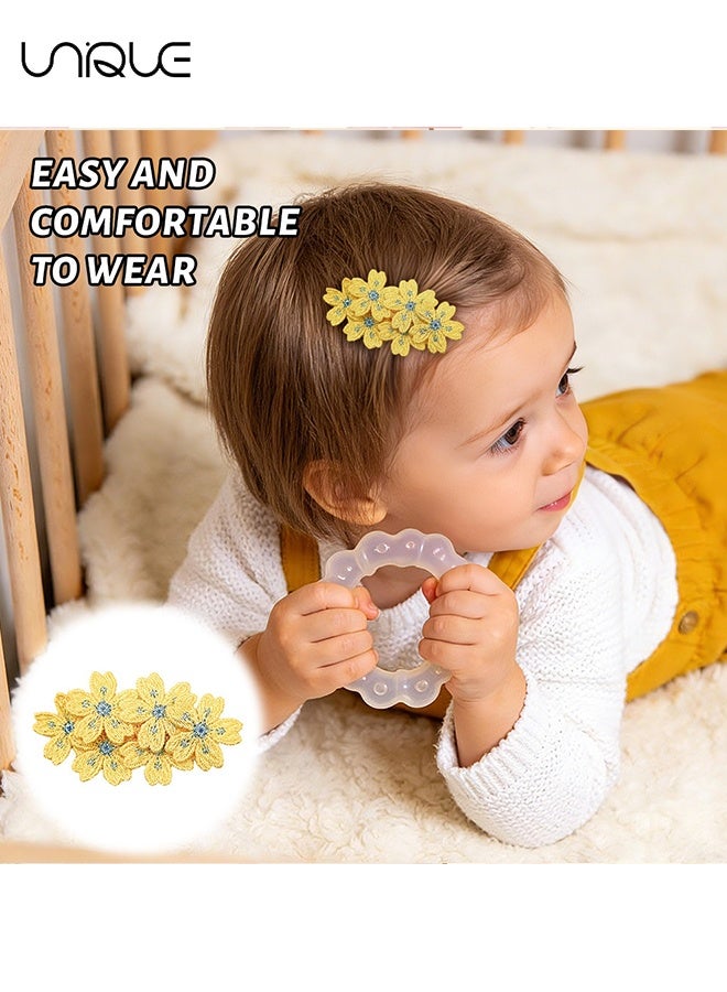 Unique 10 Pcs Cherry Blossom Hair Clips, Cute Side Bangs Barrettes, Non-Slip Alligator Hairpins Sakura Barrettes, knitted Floral Hair Accessories for Women Beach Wedding Everyday Style - 5 Colors - Image 4